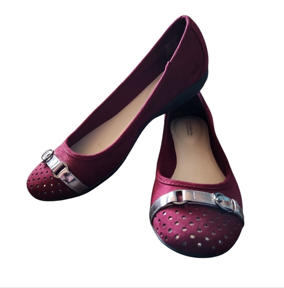 Croft & Barrow Sole (Sense) Ability Maroon Flats 8.5 - Picture 1 of 13